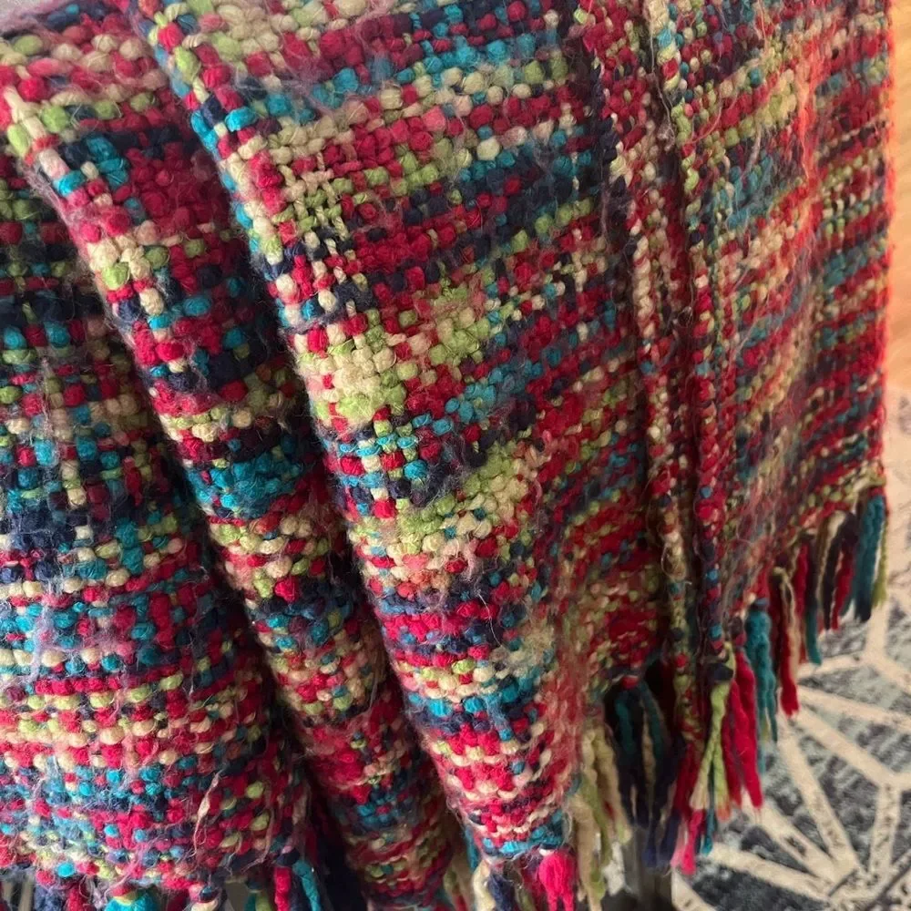 Bright Vibrant Multicolor Rainbow Color Throw Blanket  50”x60”
